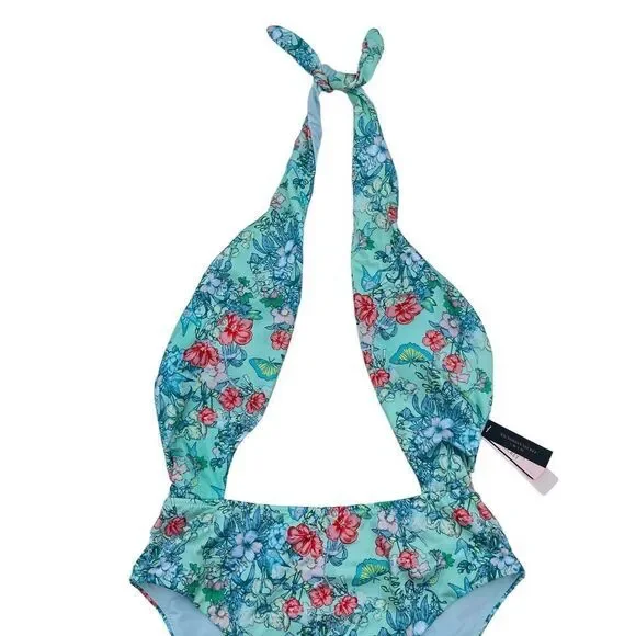 VICTORIA'S SECRET SWIM Women's One-Piece Swimsuit M‎ Multicolor Floral Butterfly